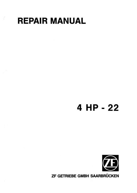 ZF 4HP22 LITERATURA TECHNICZNA ZF